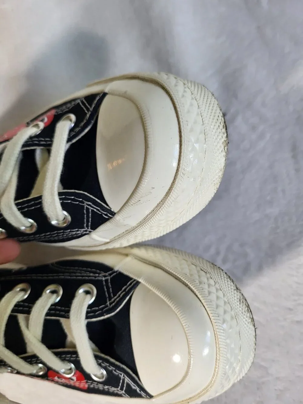 Converse x Comme des Garçons PLAY Chuck 70 Multi Heart Black/Red Size 5 M/7 W - Picture 7 of 9